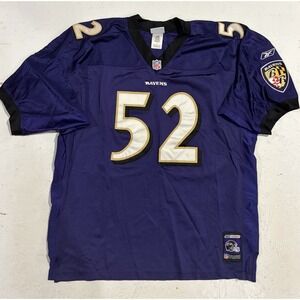 Reebok NFL Baltimore Ravens Ray Lewis #52 Stitched Black On Field Jersey 56